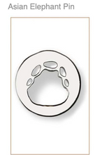 Load image into Gallery viewer, Asian Elephant  Silver Footprint Pin,CUSTOM ORDER ABOUT  2 WEEKS, Bushprints Jewllery