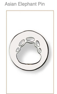 Asian Elephant  Silver Footprint Pin,CUSTOM ORDER ABOUT  2 WEEKS, Bushprints Jewllery