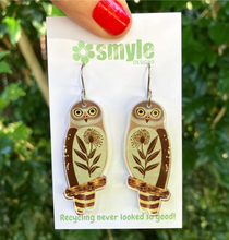 Load image into Gallery viewer, Barking Owl Earrings  Made in Australia from recycled Acrylic, Smyle Designs