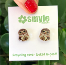 Load image into Gallery viewer, Barking Owl Studs  Made in Australia from recycled Acrylic, Smyle Designs