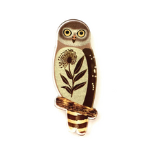 Load image into Gallery viewer, Barking Owl Pin  Made in Australia from recycled Acrylic, Smyle Designs