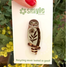 Load image into Gallery viewer, Barking Owl Pin  Made in Australia from recycled Acrylic, Smyle Designs