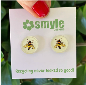 Bee Studs  Made in Australia from recycled Acrylic, Smyle Designs