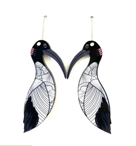 Bin Chicken Earrings  Made in Australia from recycled Acrylic, Smyle Designs