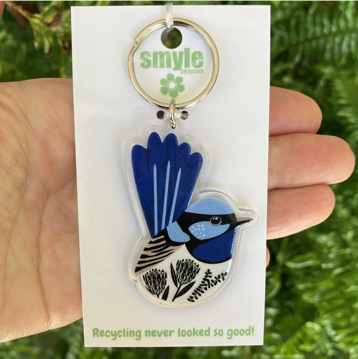 Blue Fairy Wren Key ring Made in Australia from recycled acrylic, Smyl ...