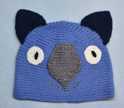 L. Wombat Beanie, hat  100% WOOL Most Adults Women & smaller men: blue grey black