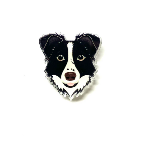 Border Collie Pin  Made in Australia from recycled Acrylic, Smyle Designs