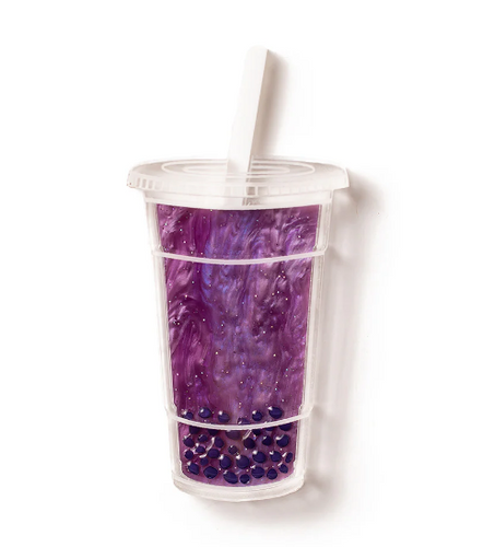 Bubble Tea Brooch - Taro Pearl By Martini Slippers