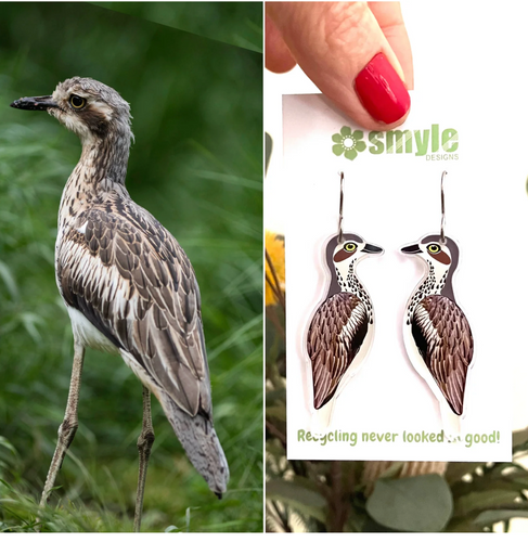 Curlew  'Bush Stone' earrings made  in Australia from recycled Acrylic,  by Smyle Designs
