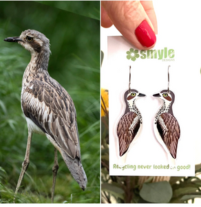Curlew  'Bush Stone' earrings made  in Australia from recycled Acrylic,  by Smyle Designs