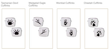 Load image into Gallery viewer, Wombat Silver Footprint CuffLinks  Bushprints made to order 2 week wait ,  Bushprints Jewllery