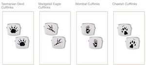 Wombat Silver Footprint CuffLinks  Bushprints made to order 2 week wait ,  Bushprints Jewllery