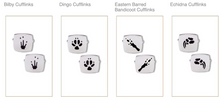 Load image into Gallery viewer, Wombat Silver Footprint CuffLinks  Bushprints made to order 2 week wait ,  Bushprints Jewllery