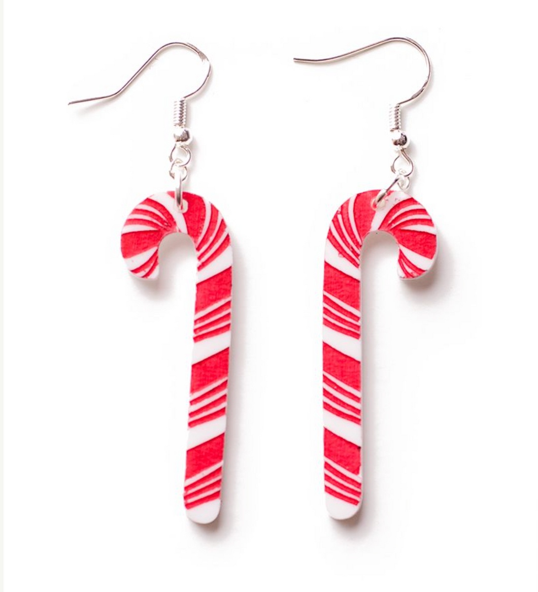 Candy Cane Earrings  By Martini Slippers
