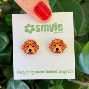 Carvoodle Studs  Made in Australia from recycled Acrylic, Smyle Designs