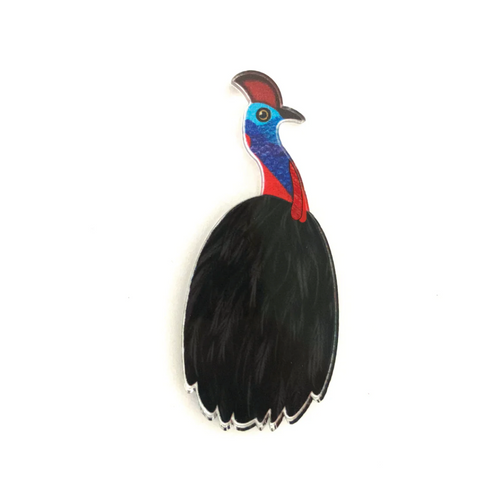 Cassowary Pin  Made in Australia from recycled Acrylic, Smyle Designs
