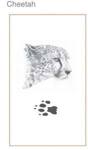 Cheetah Silver Footprint Pendant/Charm,  CUSTOM ORDER ABOUT 2 WEEKS,  Bushprints Jewllery