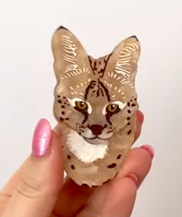 Cindy the Serval Brooch  By Daisy Jean Floral