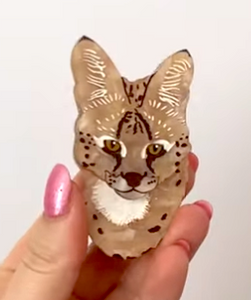 Cindy the Serval Brooch by Daisy Jean