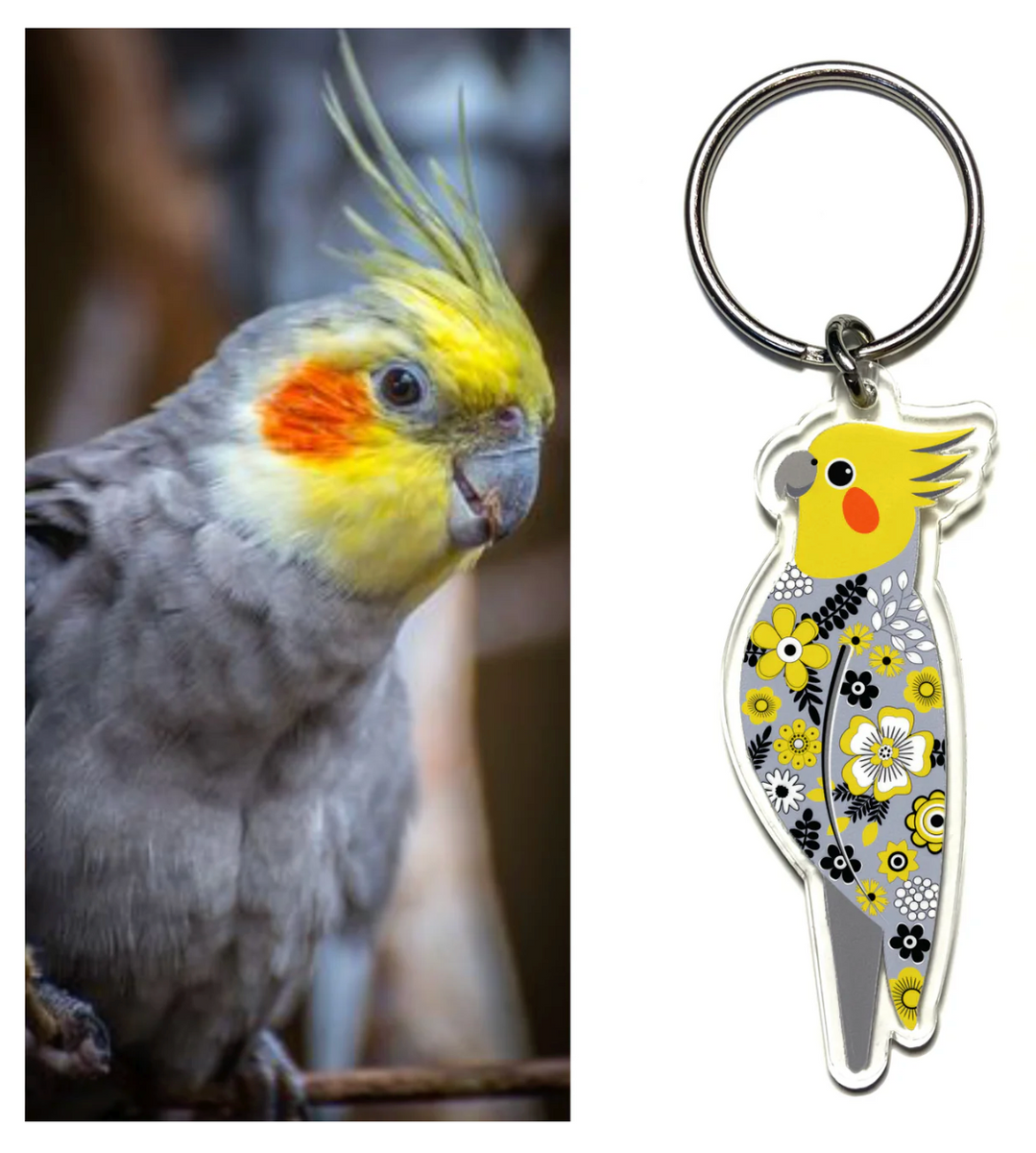 Cockatiel Key ring Made in Australia from recycled acrylic, Smyle Desi ...