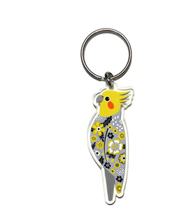 Cockatiel  Key ring Made in Australia from recycled acrylic, Smyle Designs