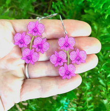 Load image into Gallery viewer, Cooktown Orchid earrings made  in Australia from recycled Acrylic,  by Smyle Designs COMING SOON