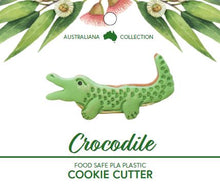 Load image into Gallery viewer, Crocodile  Cookie cutter &amp; Stamp set By Sweet Themes 11 cm  Made in Australia.