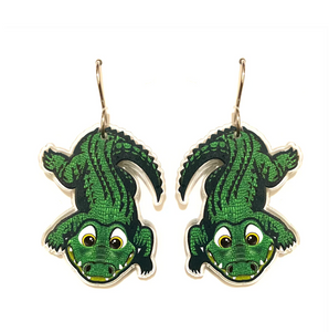 Crocodile Earrings Made in Australia from recycled Acrylic, Smyle Designs Due 6th Nov