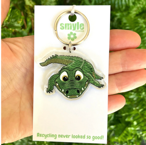 Crocodile Key Ring Made in Australia from recycled Acrylic, Smyle Designs
