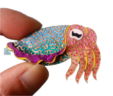 Load image into Gallery viewer, Cuttlefish Acrylic Brooch  By Oh Pluto made in Australia