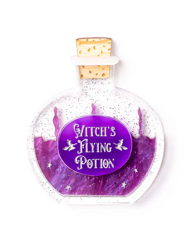 Witch's flying potion  Brooch  By Martini Slippers