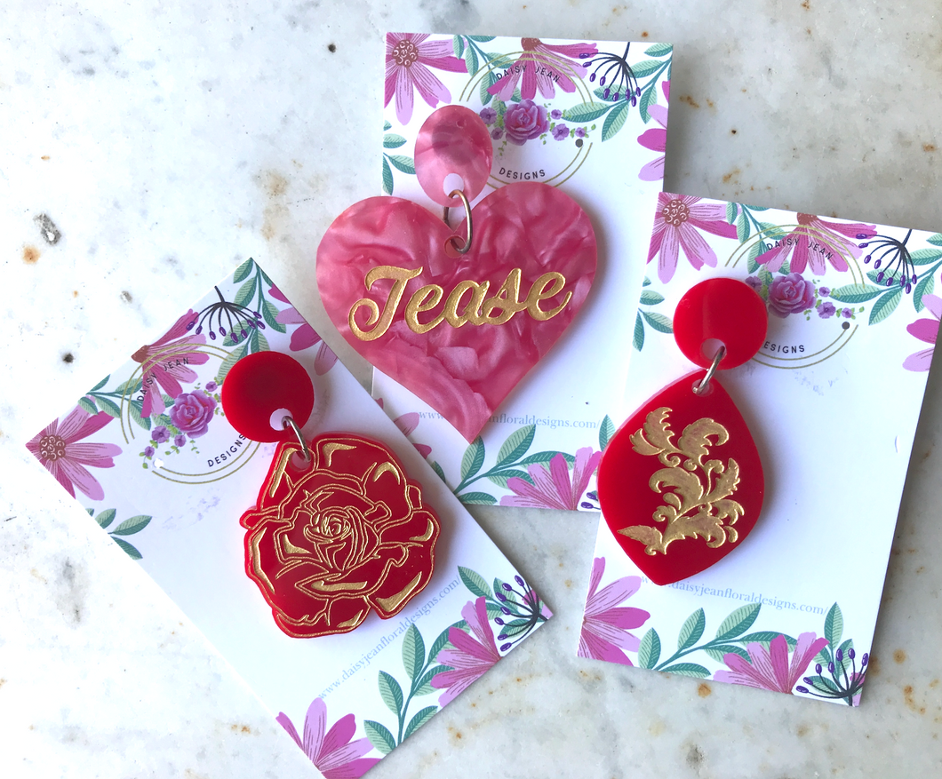 3 single earrings just for fun!   by Daisy Jean Floral