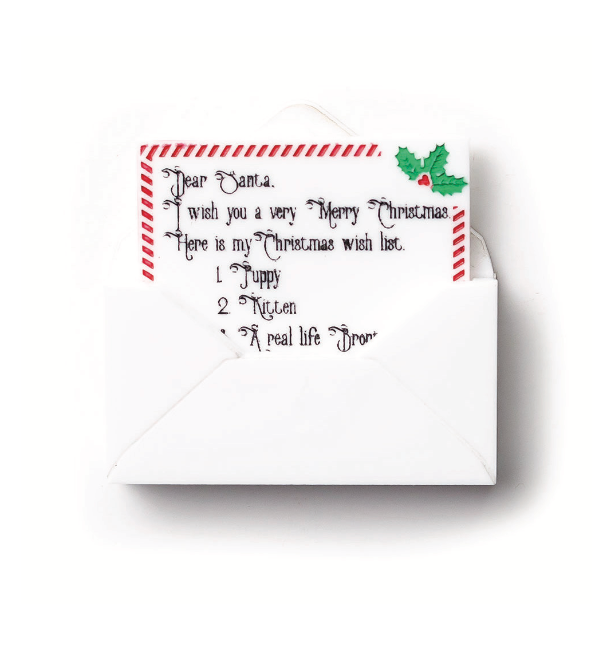 Dear Santa Letter White  Brooch By Martini Slippers  INTERACTIVE Due 11th nov