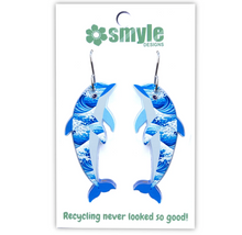 Load image into Gallery viewer, Dolphin Earrings  Made in Australia from recycled Acrylic, Smyle Designs