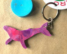 Load image into Gallery viewer, Dolphin Key Ring  Pink Nebula Made from Drink bottle lids in Australia