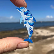 Load image into Gallery viewer, Dolphin pin  Made in Australia from recycled Acrylic, Smyle Designs