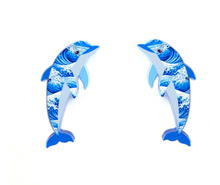 Load image into Gallery viewer, Dolphin studs  Made in Australia from recycled Acrylic, Smyle Designs