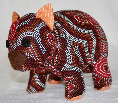 Dotty Wombat toy Plushy made in Australia Suitable for under 3 yrs