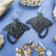 Load image into Gallery viewer, Ray Eagle spotted Ray  Acrylic Earrings  By Oh Pluto made in Australia