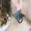 Ray Eagle spotted Ray  Acrylic Earrings  By Oh Pluto made in Australia