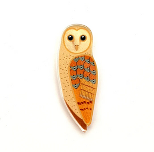 Eastern Barn Owl Pin  Made in Australia from recycled Acrylic, Smyle Designs