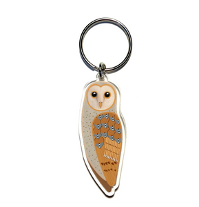 Eastern Barn Owl Key ring Made in Australia from recycled acrylic, Smyle Designs