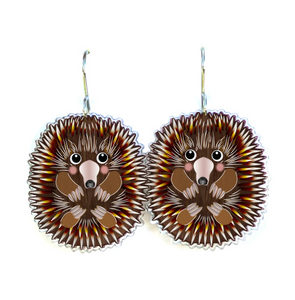 Echidna Earrings made  in Australia from recycled Acrylic,  by Smyle Designs
