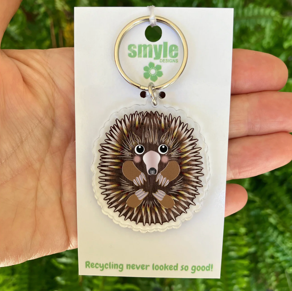 Wombat Key Rings Echidna Key Ring made in Australia from recycled Acrylic, by Smyle Des ...