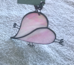Echidna stained glass window hanging of a puggle full of milk By Pauls Puggles