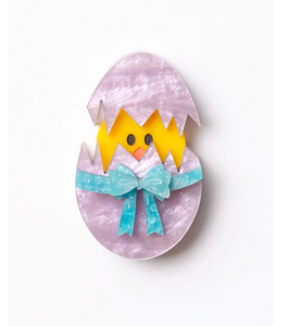 Eggs Cracked - Violet Glitter Brooch - PRE-ORDER By Martini Slippers