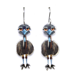Emu  Earrings  Made in Australia from recycled Acrylic, Smyle Designs