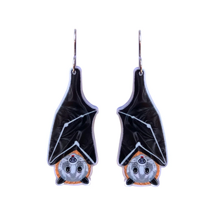 Flying Fox bat Earrings  made  in Australia from recycled Acrylic, by Smyle Designs
