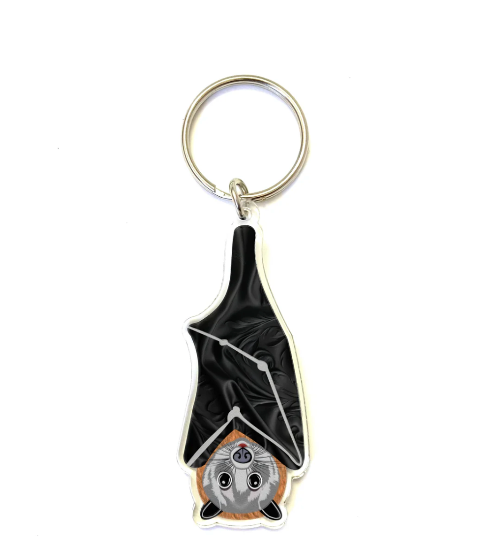 Wombat Key Rings Flying Fox Bat key ring made in Australia from recycled Acrylic, by Sm ...