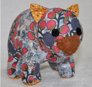 Gracie Wombat toy Plushy made in Australia Suitable for under 3 yrs